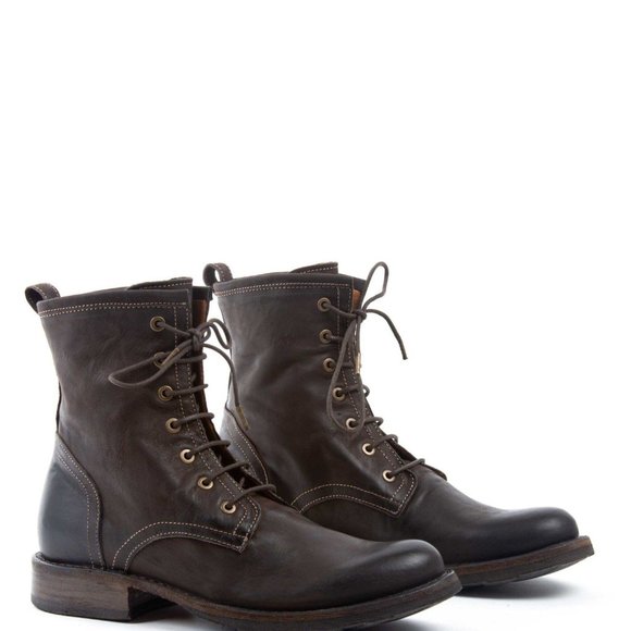 Fiorentini Baker Men Brown Distressed Leather Lace Up Boots Italy Size US 9 - Picture 8 of 11